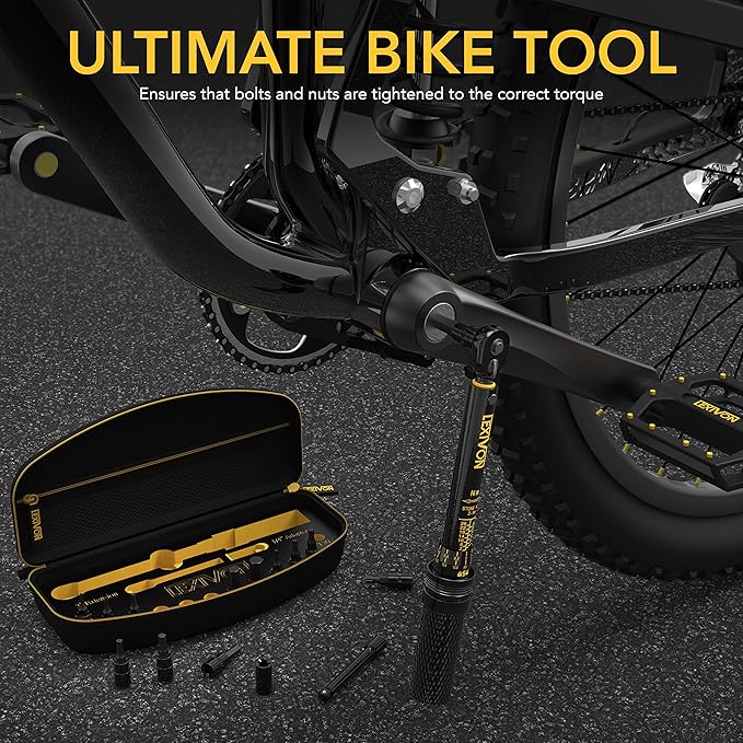 LEXIVON Bike Torque Wrench 1/4-Inch Dr. 15-Piece Kit | 72-Tooth Gear, Dual-Direction Click Type 2~26 Nm / 17.7~230.1 in-lb (LX-191)