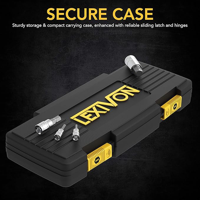 LEXIVON Master HEX Bit Socket Set, Premium S2 Alloy Steel | Complete 32-Piece, SAE and Metric Set | Enhanced Storage Case (LX-144)