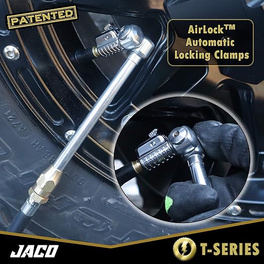 JACO FlowPro Digital Tire Inflator Gauge (200 PSI) with Lock-on Dually Air Chuck (Bundle Kit)