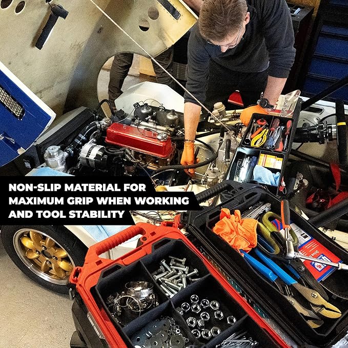 StealthMounts Quad FlexiTray | Flexible Tool Trays Compatible with Milwaukee PACKOUT | Organiser for Tools, Nuts, Bolts & Parts | Workshop, Garage & Van Storage | Made in The UK
