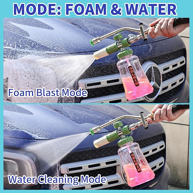 Selkie Foam Cannon Dual Connector Accessory,Pressure Washer Double Tip Attachment for Foam Blaster with with 5 Power Washer Sprayer Nozzles, 1/4" Quick Connect, 3600 PSI
