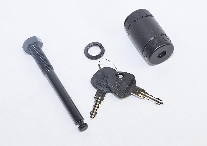 Heininger Advantage Threaded Hitch Bolt & Lock – Replacement for Thule Snug Tite Hitch Lock, Anti-Rattle Device, Fits 1.25" Receivers, M12x1.75 Black Bolt, Secure Anti-Theft Design, Durable Lock Head