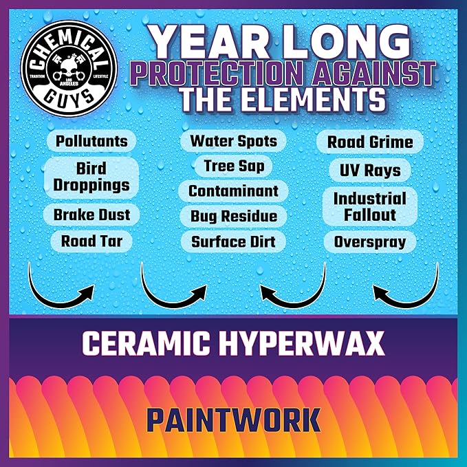 Chemical Guys HydroSlick 8 oz with 2 Applicators - Long Lasting Ceramic Coating Sealant for Cars, Trucks & More - Provides Extreme Gloss and Protection - WAC241