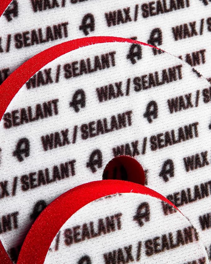 Adam's Polishes Premium Polisher Pads - Expertly Designed Ultra Soft Foam Applies Waxes, Sealants, Glazes - Color Coded to Match with Recommended Polishes or Compounds (5.5, Red Wax & Sealant Pad)