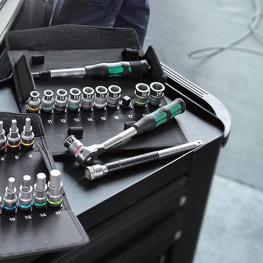 WERA 05004090001 8006 SC 1 Zyklop Hybrid Ratchet Set, 1/2" Drive, Metric, 13 Pieces