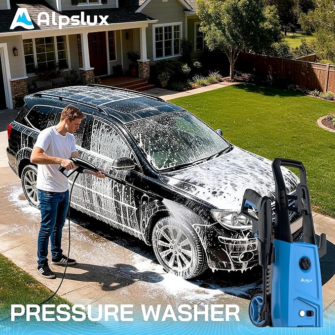Electric Pressure Washer Power Washer Electric Powered Power Wash Power Washers with Adjustable Nozzle, Pressure Cleaning Machine with Foam Cannon for Cars, Fences, Driveways, Patios, Home Cleaning