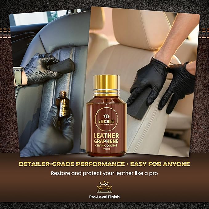 Graphene Leather Care Coating- Lasts 5 Years+ in Real World - Advance SiO2 Protection, UV & Water Resistant, Perfect for Cars, Motorcycles, Marine, RVs, Furniture and Shoes