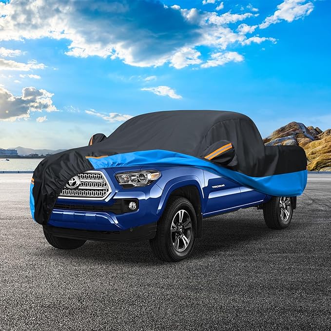 Car Cover Waterproof All Weather Outdoor Windproof Dustproof UV Protection Fit Tuck Cover M-Length Up to 210 inch