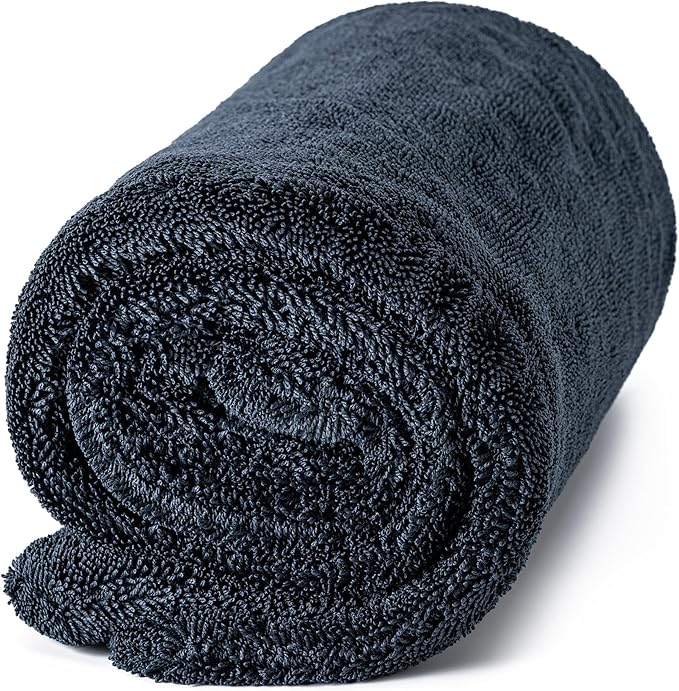 CADONO Huge Microfiber Car Drying Towel, Ultra Absorbent Microfiber Cleaning Cloth for Cars, Bath Towels, No Streaks, Scratches, or Water Spots Double-Twist Pile Design (36"x 24", 1300GSM)
