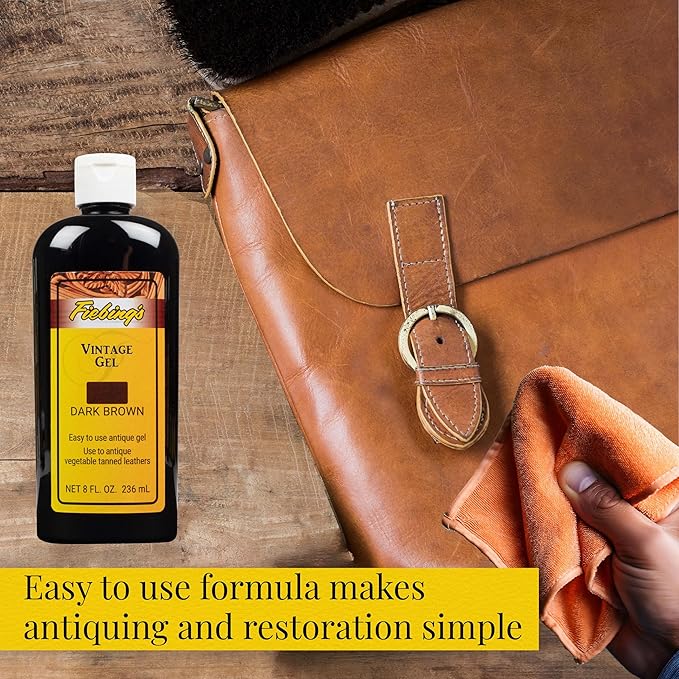 Fiebing's Vintage Gel - Dark Brown 8oz - Antique Gel for leather