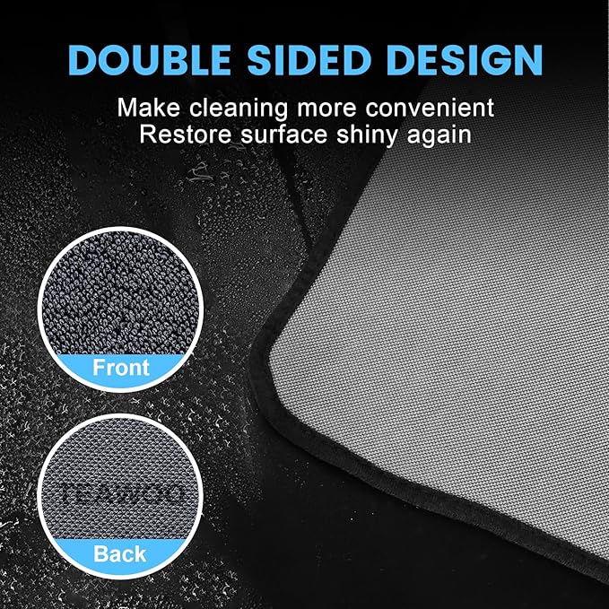 Shiny Wipes Shower Cleaning Cloth, Ultra Absorbent Car Drying Towel, 2 Pack 16 x 24 inch Microfiber Cleaning Cloth for Car, Bath & Househood