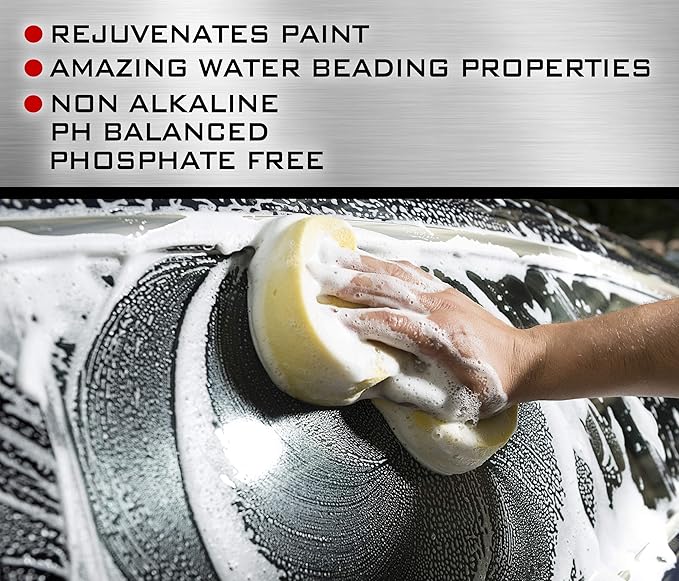 Car Shampoo - 50 Fl Oz - Professional Ceramic Car Wash Soap for Auto, Cars, Motorcycles, RV's and Boats - pH Neutral Formula - Rejuvenates Paint and Ceramic Coating for Cars