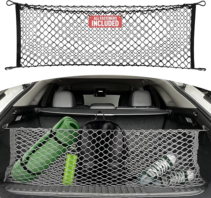 Envelope Style Trunk Mesh Cargo Net for Lexus RX300-450 2010-2025, Automotive Exterior Accessories - Premium Car Storage Organizers, Cargo Bed Net for Pickup Truck, Smart Vehicle Storage Organizer