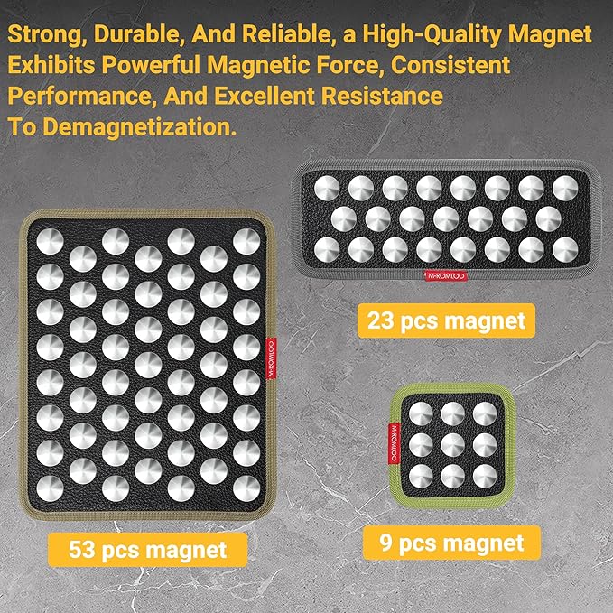Magnetic Tool Mat Set, Mechanic's Magnetic Tray, Screw Mat & Garage Accessory 3pcs
