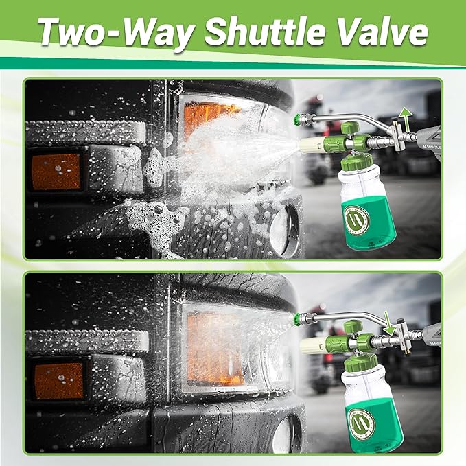 M MINGLE Dual Lance Pressure Washer Wand for Foam Cannon, Dual-Connector Power Washer Wand with 5 Pressure Washer Nozzle Tips, 5000 PSI