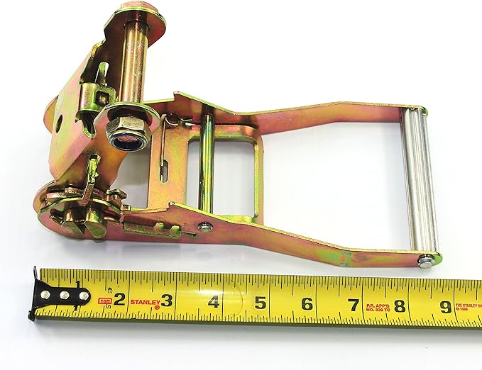 GRIPON (Pack of 8) 2" x8' Lasso Strap with 2" Ratchet and J Finger Hook Tie Down