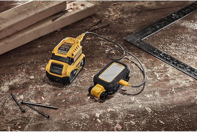 DEWALT LED Light, Powerful and Compact Work Light, Magentic Handle, USB-C Rechargeable (DCL182) & LED Flashlight, USB-C Rechargeable, Jobsite (DCL183)