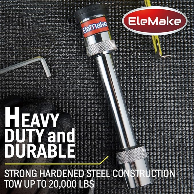 Elemake Trailer Hitch Pin, Anti-Rust Brass Core Hitch Lock with 5/8" Pins, Extra Long 3-1/2" Effective Length for Class III-V Receivers (2", 2-1/2"), Heavy Duty 20,000 LBS Towing