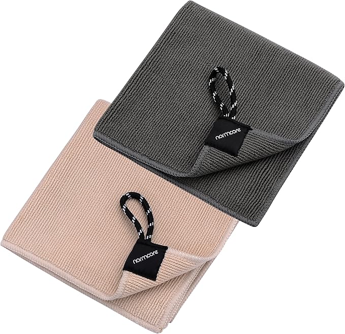 Normcore Barista Cleaning Towels 2 Packs, Microfiber Barista Cloth Set with 2 Color Assorted, Espresso Bar Accessories for Clean Steam Wand, Espresso Machine, Microfiber Cleaning Cloth