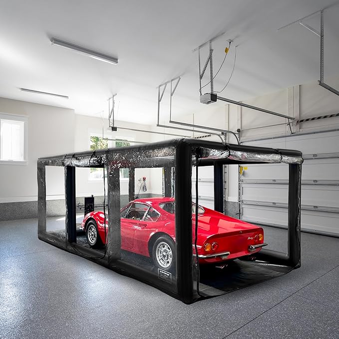 IN THE GARAGE - Ultimate Car Shield, Black - Inflatable Car Cover Indoor - Indoor Car Bubble, Inflatable Garage - Car Bubble Storage - 20' / 6.1m