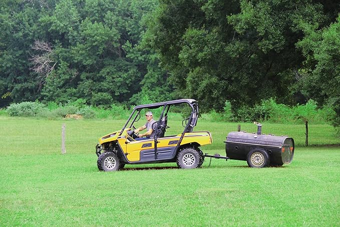 Camco Black Boar ATV/UTV Multi-Hitch – 2” Hitch Ball, 2” Shank, 6” Long – 2” Rise, 2,000 lb Capacity – Winch Strap Loop & 5/8” Pin Hole – Powder-Coated Steel (66025)