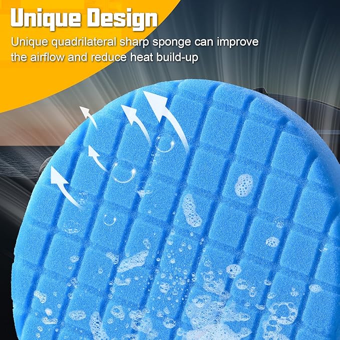 6 PCS Buffing Polishing Pads, 7 Inch Buffing Pads Compound Buffing Sponge Pads Polishing Pad Kit Buffing Pads, Car Professional Set for Buffing, Waxing, Sealing Glaze