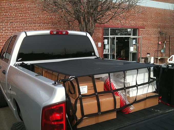 Gladiator Cargo GearSafetyWeb Cargo Net - Heavy Duty, Truck Bed Organizer- Bed Cover-tie Down-Adjustable- Trailers, Camping-Large (LSW-100) 8.75' x 10'