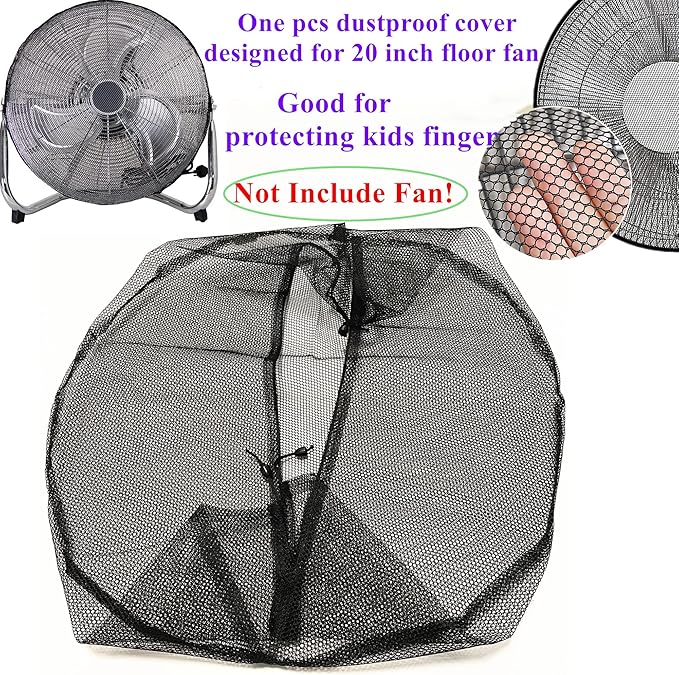 20 inch Protection Cover for Floor Fan,20" Dustproof Fan Mesh Cover,Children Finger Safety Protection Net Cover for 20 in Industrial Floor Fan for Indoor Bedroom,Garage,Basement -Not Include Fan