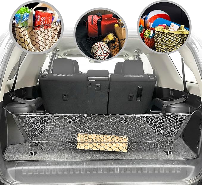 Envelope Style Trunk Mesh Cargo Net for Toyota 4Runner 2010 - 2024, Automotive Exterior Accessories - Premium Car Trunk Storage Organizers, Cargo Bed Net for Cars, Smart Vehicle Storage Organizer