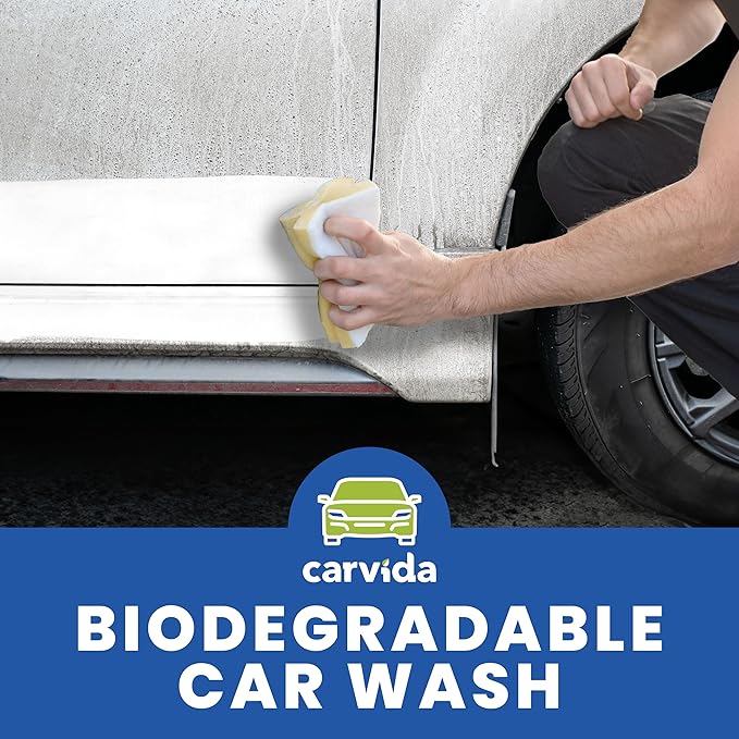 Carvida Biodegradable Car Wash, Non-Toxic, Low-Foam, Environmentally-Friendly Plant-based Concentrate, 32oz