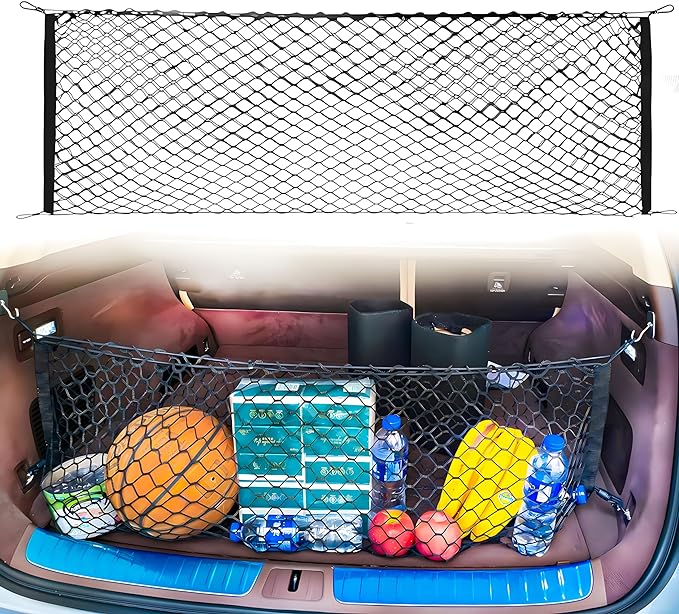Black Polyester Hook Cargo Net for 2015-2025 2026 Nissan Murano SUV Trunk