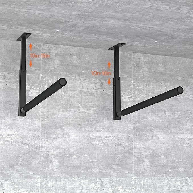 TRUSOON Adjustable Ladder Ceiling Rack, Kayak Overhead Garage Storage Rack, Garage Ceiling Storage for Kayak, Ladder, Surfboard, Snowboar Overhead Hanger, Holds 150 lbs, Black