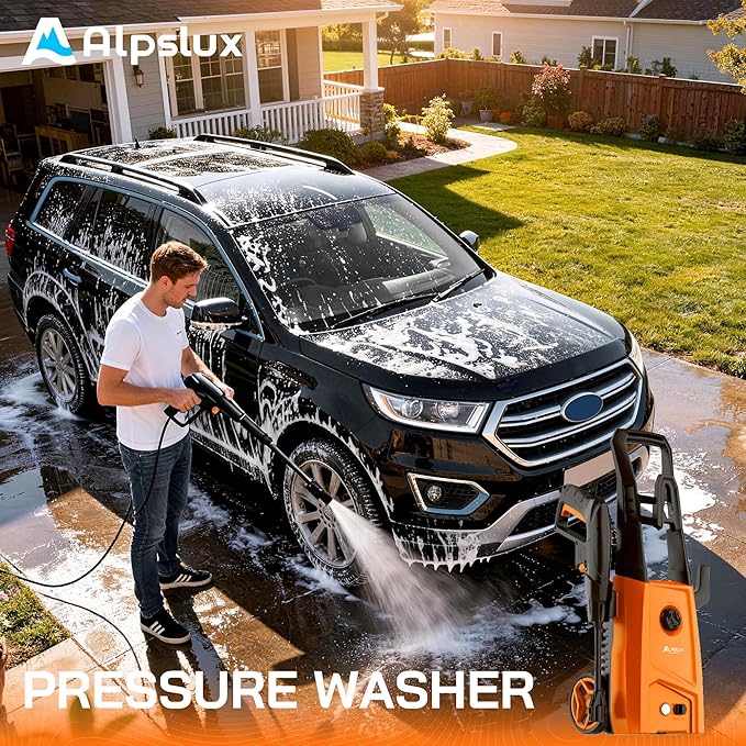 Electric Pressure Washer Power Washer Electric Powered Power Wash Power Washers with Adjustable Nozzle, Pressure Cleaning Machine with Foam Cannon for Cars, Fences, Driveways, Patios, Home Cleaning