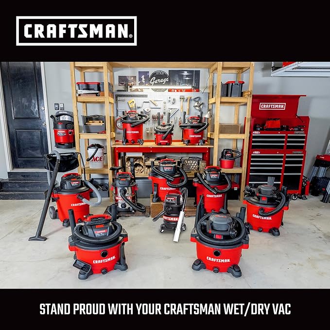 CRAFTSMAN CMXZVBE38633 2-1/2 in. Floor Brush Wet Dry Vac Attachment, Industrial-Grade 14 inch Wide Shop Vacuum Accessory with Bristles for Cleaning Larger Areas, Fits 2-1/2 in. Hose Diameter