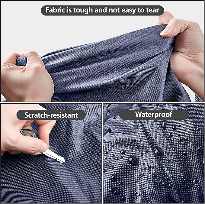 Car Cover Waterproof 4 Door, All Weather for Automobiles, Outdoor Full Exterior Cover Rain Sun UV Snowproof Protection with Zipper Cotton, Mirror Pocket for Jeep Covers Fits JK JL TJ YJ CJ