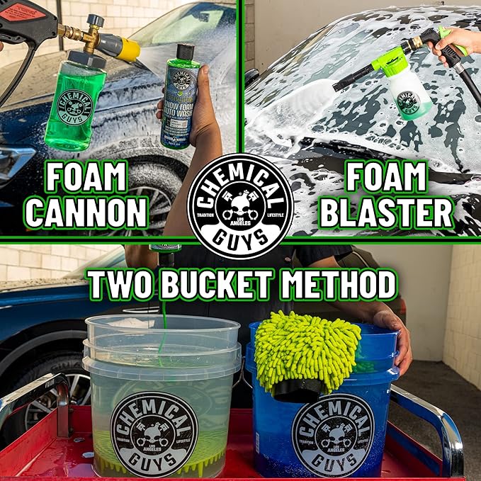 Chemical Guys HOL316 Snow Foam Auto Wash Bundle, Cannon and Gun Soap, Safe for Ceramic Coating, Wax and Sealant, Watermelon and Honeydew Scents, 16 Fl Oz (Pack of 2)