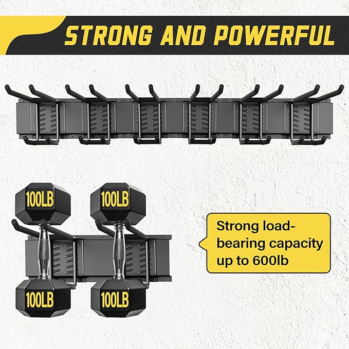 klasit Garage Wall Organizer,12Pack Carries 600 lbs,Garden Tool Organizer 49.5in With Large Storage Space,Easy Assembly, Sturdy Design,for Efficient Tool Storage Garage Organization