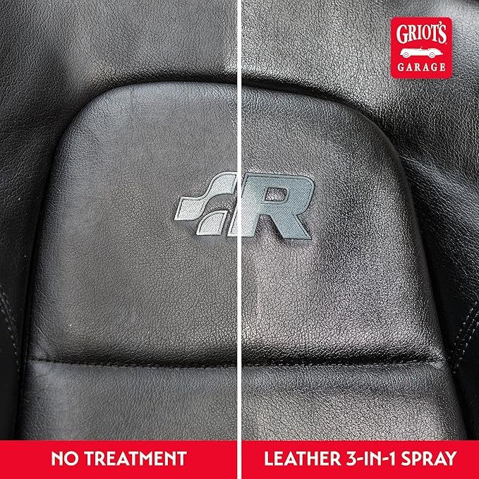 Griot's Garage Leather 3-in-1 Spray, Cleaner and Conditioner for Leather and Vinyl, Car Seats and Vehicle Interior, Truck, RV, Boats, and Home, 10964, 1 Gallon