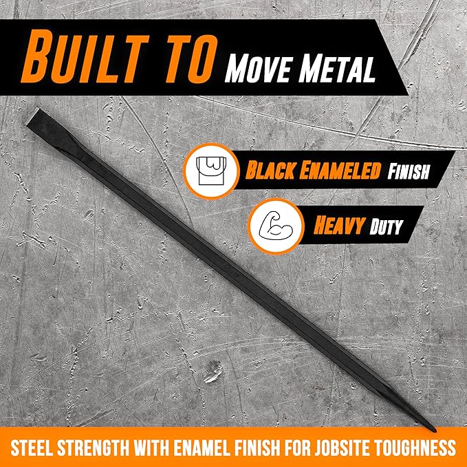 Mutt Tools 24 Inch Heavy Duty Alignment Pry Bar – Professional-Grade Sleever Bar – For Line-Up & Spud Work – Ideal for Ironworkers, Construction, & Industrial Use