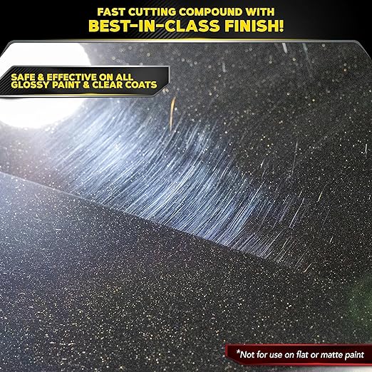Meguiar’s Mirror Glaze M105 Ultra-Cut Compound, Pro-Grade Car Compound for Removing Scratches and Heavy Swirls, Restores Gloss and Clarity, Car Guy Gifts for Men and Women Who Love to Detail, 8 Oz